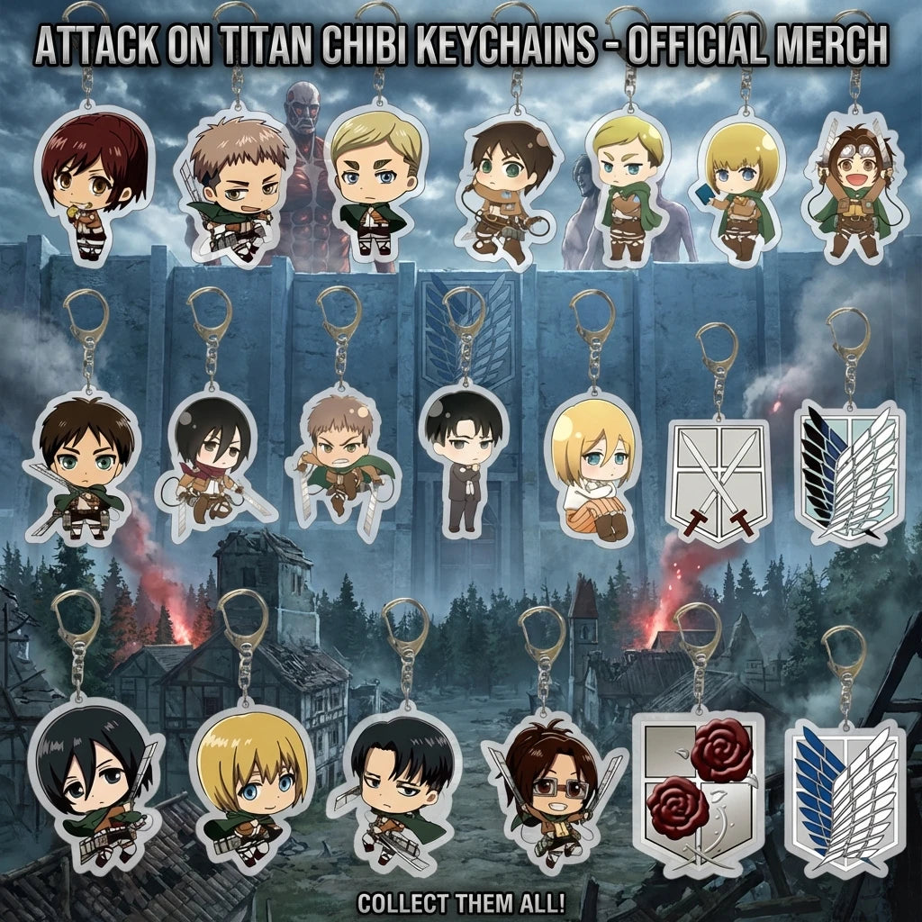 Attack On Titan Keychain Acrylic Keychain Custom Logo Print Backpack Creative Pendant Wholesale Stock Available