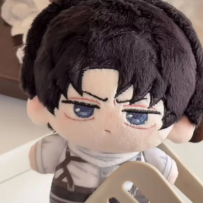 Attack on Titan Fan Made 10cm Doll Levi Eren Mikasa Hange Plush Pendant Mini Stuffed Toy Backpack Keychain Collectible Gift