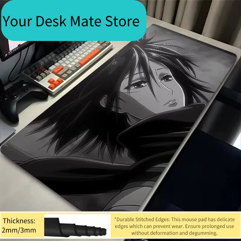 Anime Mouse Pad Large XXL Laptop Mikasa Kawaii Girl Keyboard Rug PC Gamer Cabinet Mousepad Attack on Titan Gaming Desk Mat