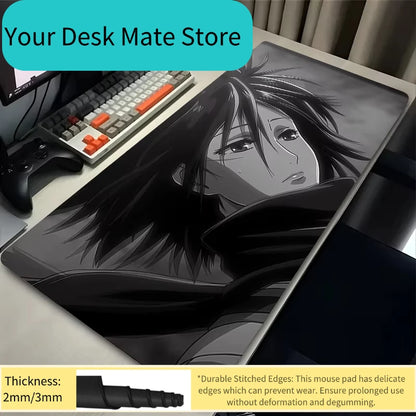 Anime Mouse Pad Large XXL Laptop Mikasa Kawaii Girl Keyboard Rug PC Gamer Cabinet Mousepad Attack on Titan Gaming Desk Mat