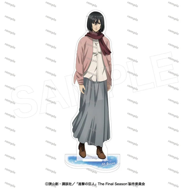 Attack On Titan Eren Mikasa Acrylic Figure Display Cartoon Stand Model Plate Anime Merch Accessories Desk Ornament Keychain