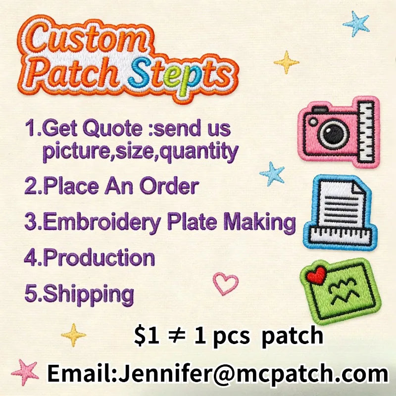 Custom Embroidered Patches Logo Patch Design Your Own Iron-On Patches Personalized Embroidered Patches for Clothes Backpacks Hat