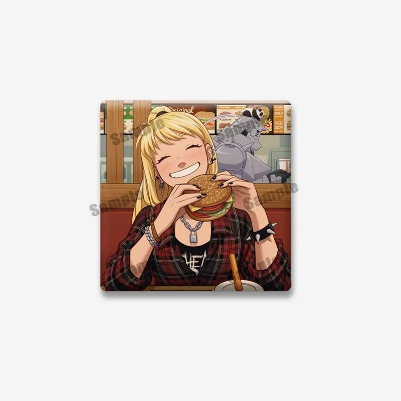 Fullmetal Alchemist Edward Elric Square Pin – Cartoon Enamel