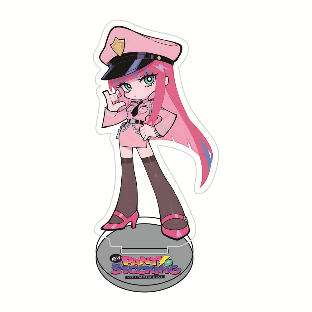 Panty & Stocking 10cm with Garterbelt Acrylic Stand Figures Keychain