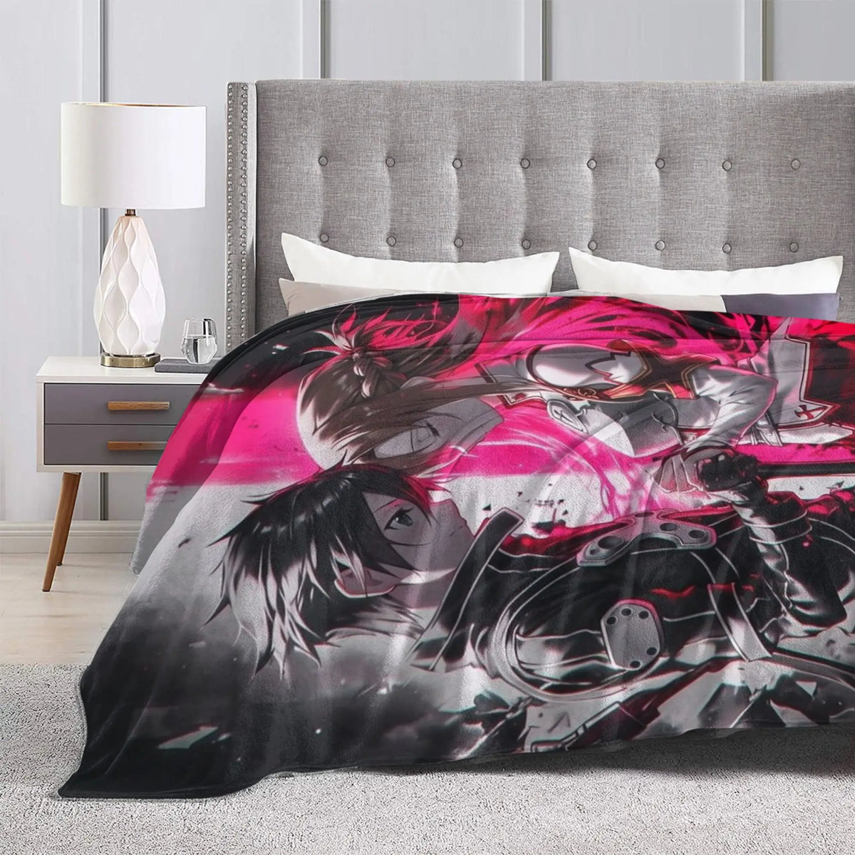 Sword Art Online Kirito Asuna Throw Blanket