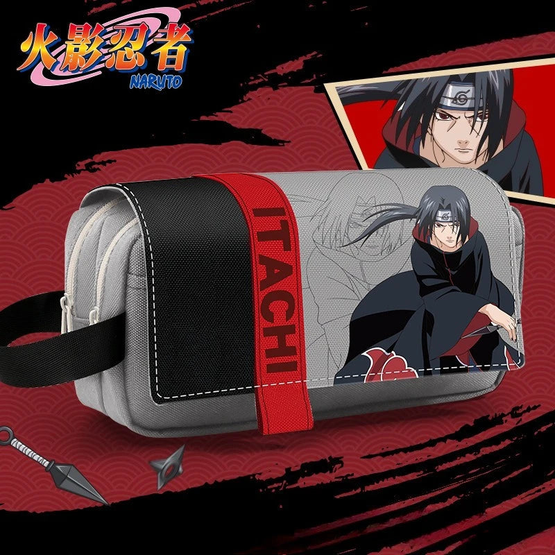 NARUTO Uzumaki Naruto Uchiha Sasuke Uchiha Itachi Anime Merchandise Pencil Case Cartoon Creative Large-Capacity Stationery Bag