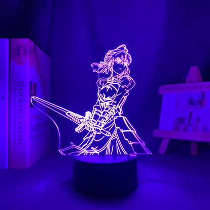 Anime 3d Light Fate Stay Night Saber for Bedroom Decor