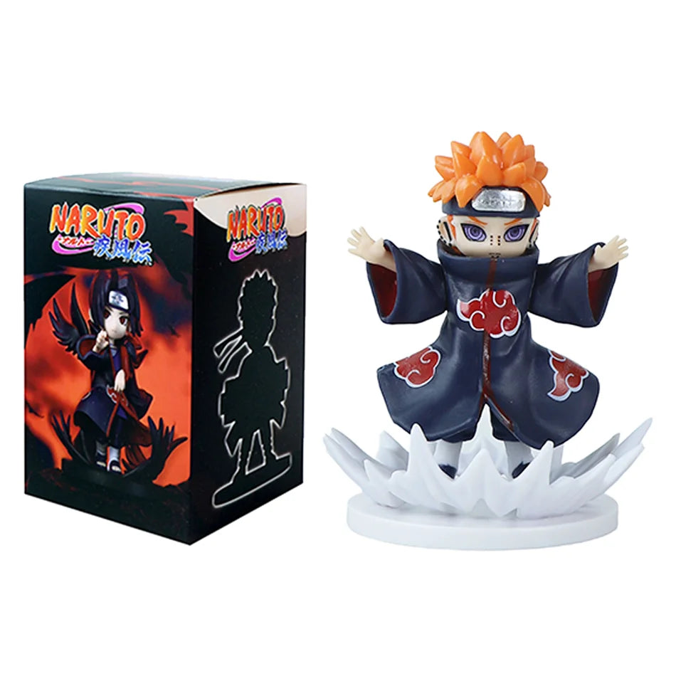 Popular Naruto Anime Figure Random Blind Box Doll Q Version Cute Uchiha Sasuke Figurine Car Decoration Collection Model Toy