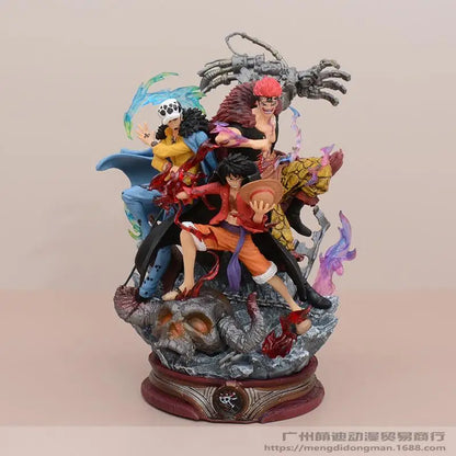 One Piece Lx Three Captains Statue - Wano Arc Luffy, Kid & Law Gk Model, Anime Collectible Gift