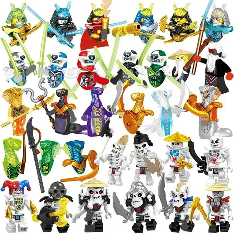 Hot Toys Anime Characters 24 Pieces Ninja Mini Figure Building Block Toys Mini Doll Doll Figure Blocks Kids Toys Birthday Gifts