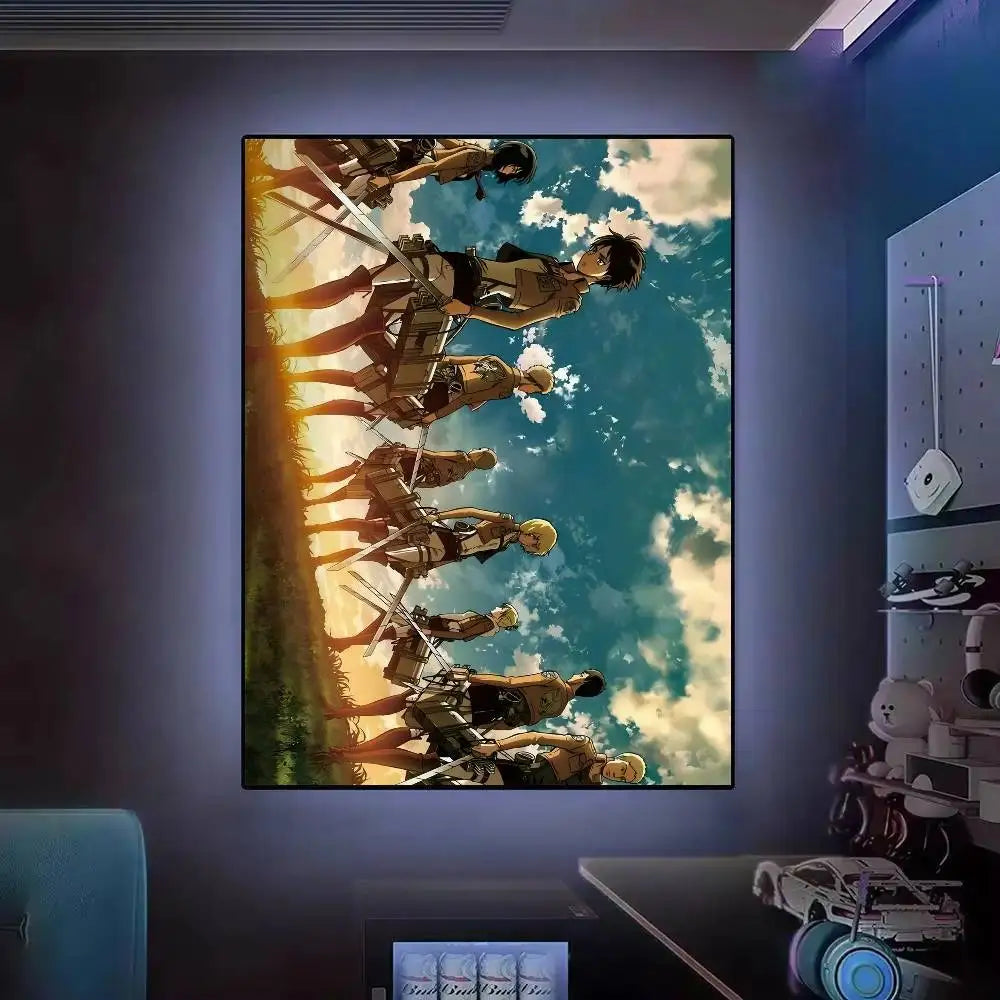 Wall Art Print Poster Japanese Art Exhibition Decorative Painting Modern Home Decor Gift Unframed Pop Anime Attack On Titan