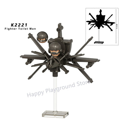 New KDL DJ Upgrade War-Damaged Skibidi Toilet Man Figures Anime Block Toys TvMan Titan Bricks Model Toy For Kid Birthday Gift