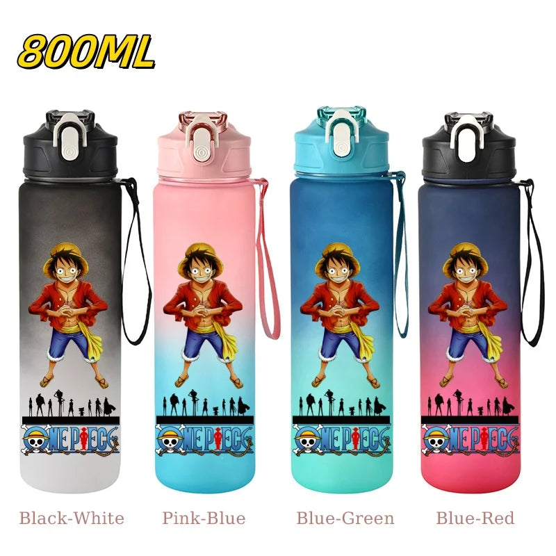 800ML ONE PIECE Monkey D. Luffy Nico Robin Anime Straw Sport Water Bottle for Easy Carry Ideal for Fitness Sports Outdoor