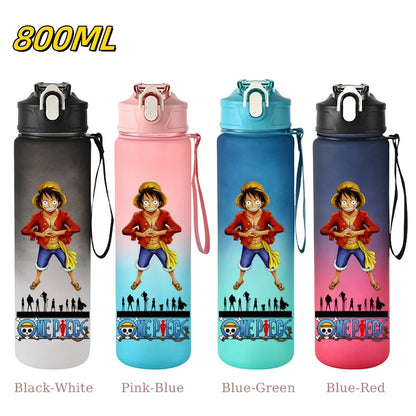 800ML ONE PIECE Monkey D. Luffy Nico Robin Anime Straw Sport Water Bottle for Easy Carry Ideal for Fitness Sports Outdoor