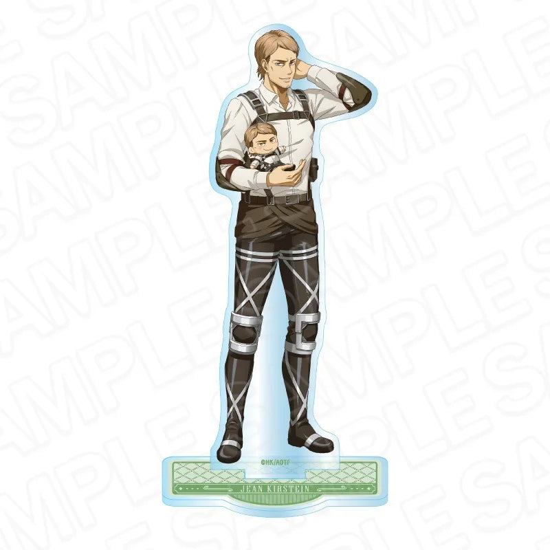 Attack On Titan Mini Doll Holding Character Acrylic Stand Figure Keychain Desktop Ornament Collection Gift For Anime Fans