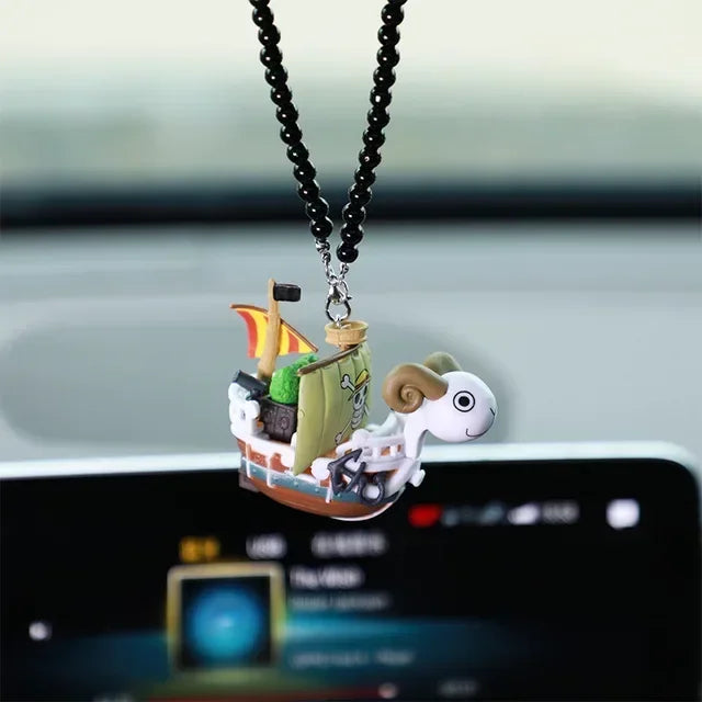Cartoon Anime One Pieces Pirates Boat Going Merry/ Thousand Sunny Grand Pirate Ship Car Pendant Action Figure Collectible Toy
