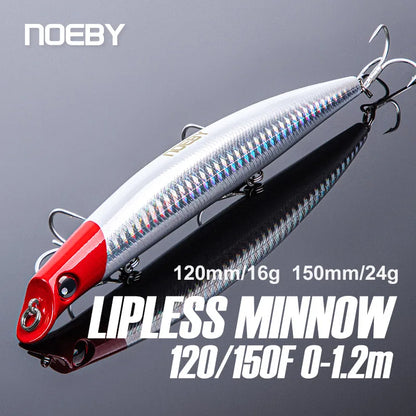 NOEBY 12cm 16g 15cm 24g Sasuke Minnow Fishing Lures Floating Lipless Wobblers Artificial Hard Bait for Bass Pike Fishing Lure