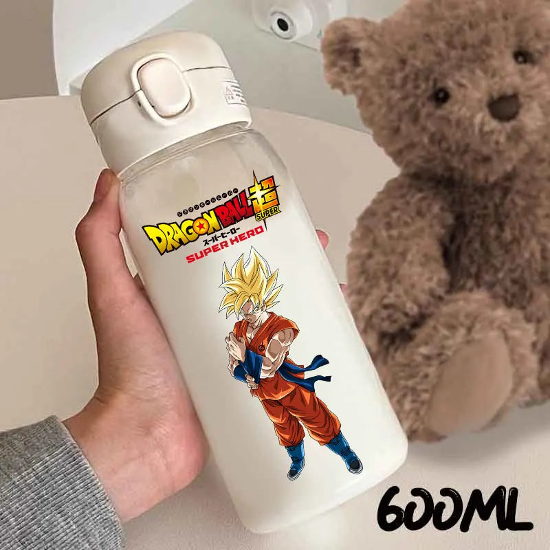 For Dragon Ball Straw Bottles 600ml Vegeta Goku Transparent Plastic Anti Drop Water Bottle Students Outdoor Capacity