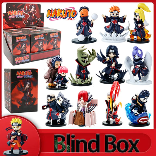 1-12pcs Naruto Blind Box Figure Toys Shippuden Akatsuki Arc Series Trendy Mystery Box PVC Model Surprise Christmas Toys Gift