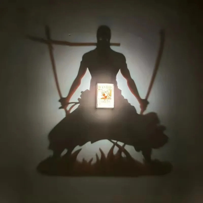Anime Luffy Zoro Shadow Lamp