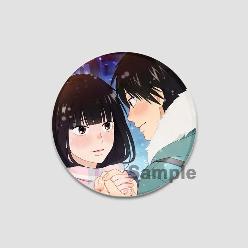 Kimi Ni Todoke Tinplate Pin Round Cartoon Snap-in Brooches