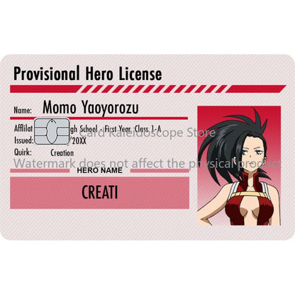 My Hero Academia Student ID Card Sticker