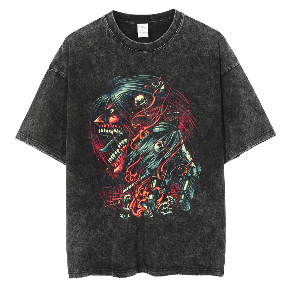 Harajuku Anime Attack on Titan Levi Ackerman Print Tee Men Women Comfortable T-shirts Casual Loose T Shirt Male Cotton Tshirt