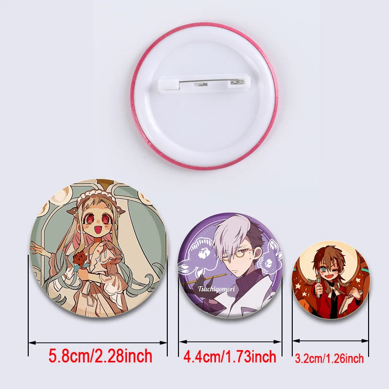 44/58mm Minamoto Kou Yashiro Nene Hanako-kun Anime Character Badge