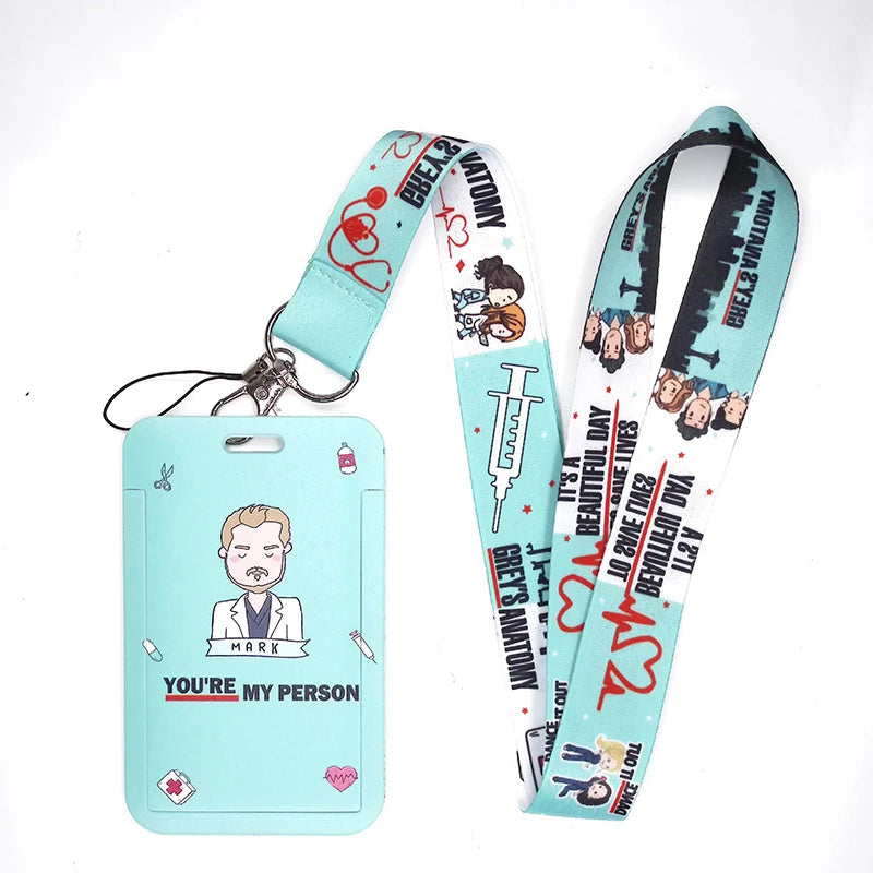 100 Styles Anatomy Credential Holder Keychains Neck Lanyard Pass Card Anime Credit Card Holder Keychain Straps Wholesale