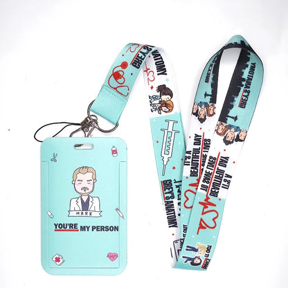 100 Styles Anatomy Credential Holder Keychains Neck Lanyard Pass Card Anime Credit Card Holder Keychain Straps Wholesale