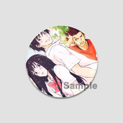 Kimi Ni Todoke Tinplate Pin Round Cartoon Snap-in Brooches