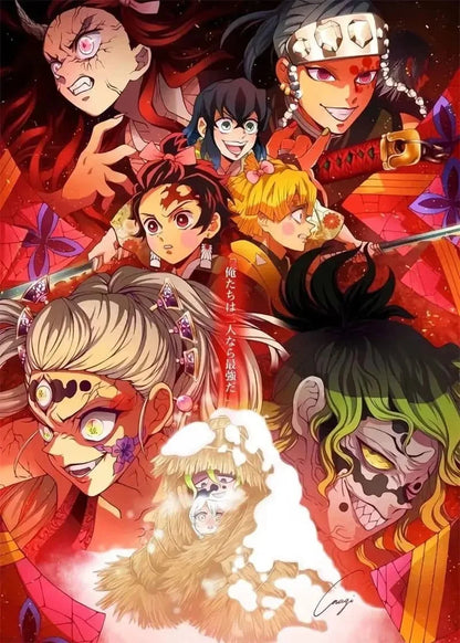 5D DIY Diamond Painting Japan Classic Hot Anime Demon Slayer Full Square Round Drill Mosaic Embroidery Home Decor Kids Gift