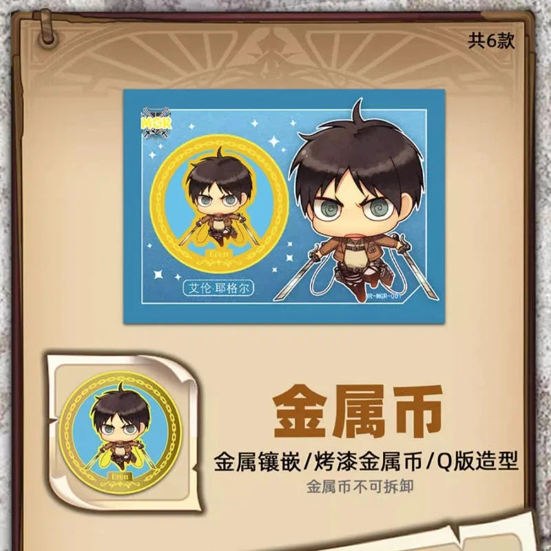 Official Genuine Attack On Titan Final Battle Series Card Eren Jaeger Mikasa Ackerman Anime Collection Toy Gift Original Box