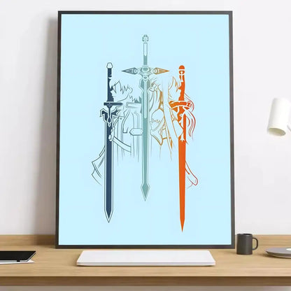 Sword Art Online Kirito Canvas Poster