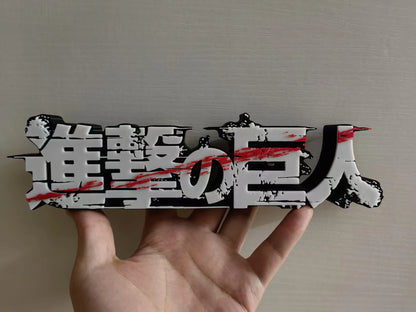 Attack on Titan Logo Stereo Font Stand Sign Ornament