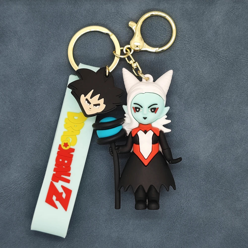 Anime Dragon Ball Z Super Saiyan Goku Figure Keychain Cute Cartoon Character Key Ring Bag Charm Pendant Accessories for Fans