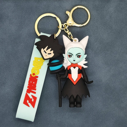 Anime Dragon Ball Z Super Saiyan Goku Figure Keychain Cute Cartoon Character Key Ring Bag Charm Pendant Accessories for Fans