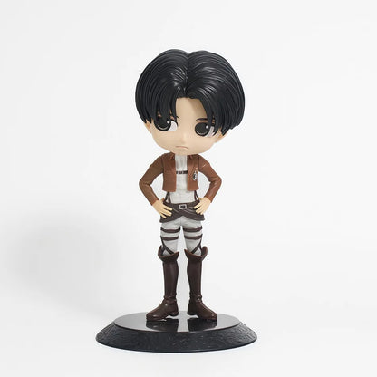 14cm Anime Attack on Titan Figure Eren Yeager Action Figure Levi Ackerman/ Mikasa Ackerman Figurine Qposket Model Doll Toys Gift