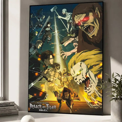 Anime Attack On Titan Eren Yeager Poster Peel And Stick Wall Art PP Waterproof HD Bedroom Living Room Home Decor Gift