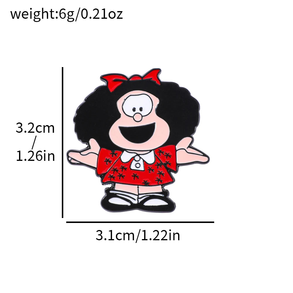 Mafalda Character Enamel Pin