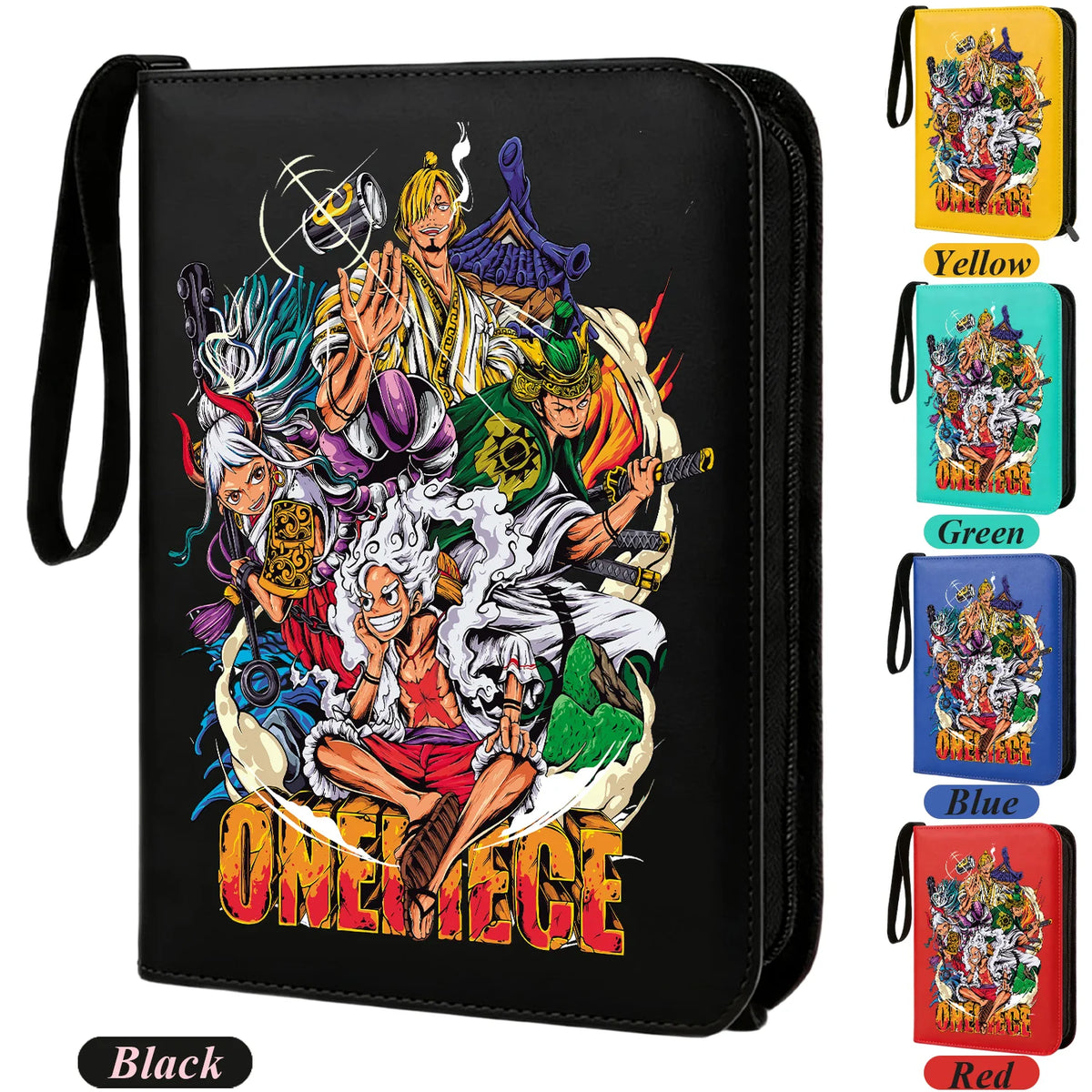 400pcs Anime ONE PIECE Zipper Card Album Book Collection Card Storage Folder Hold Zoro Luffy Game Cards Binder Holder Protector