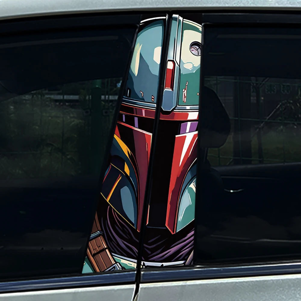 Graffiti Anime Mandalorian Yoda Car B Pillar Sticker