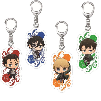 55MM Anime Attack on Titan‌ Acrylic Keychain Eren Jaeger Mikasa Ackerman Armin Arlert Connie Springer Figure Pendant Gifts