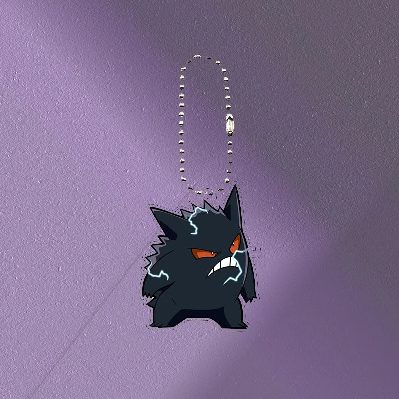 Anime Gengar Acrylic Keychain Pocket Monster Cartoon Kawaii Figure Creative Backpack Charm Pendant Toy Students Accessories Gift