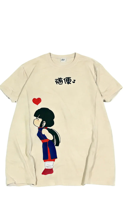 2026 Summer Dragon Ball Retro Anime T-Shirt Couple Outfit Goku Chi-Chi Casual Loose Sports Tee Funny Casual Design Y2K Style