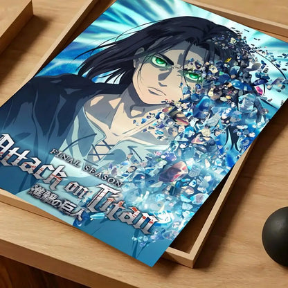 Anime Attack on Titan Poster Self-adhesive Art Waterproof Paper Sticker Coffee House Bar Room Wall Decor