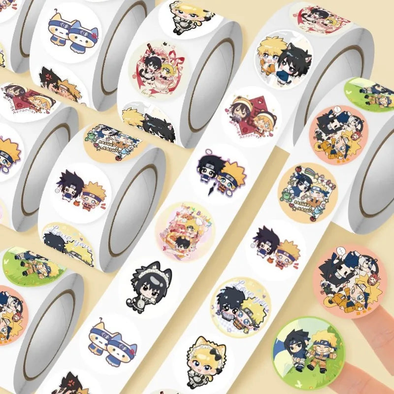 Naruto Rolling stickers Sasuke Uchiha and Uzumaki Naruto Cartoon High-Appearance Fashionable Portable Student Journal Stickers