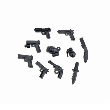 Military Special Forces SWAT Gangster Jeeps Off-Road Vehicle Assault Boat Model Soldier Weapons Building Block Toy For Children