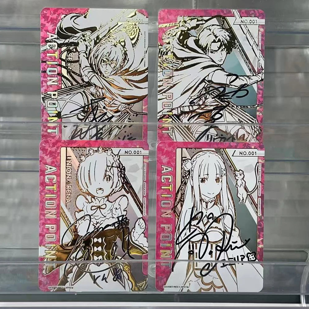 Union Arena Attack On Titan Anime Collection Card Levi Ackerman Hange Zoe Signature Card Textured Refractive Flash Card Kid Gift