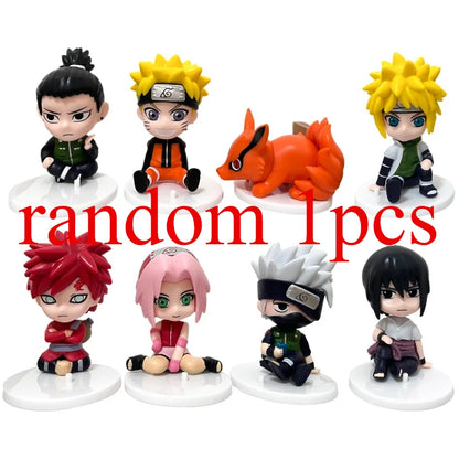 8pcs Set Anime Naruto Figure Kakashi Sasuke Uchiha Itachi Gaara  Haruno Sakura Action Figural Q Version PVC ModelToys Gift